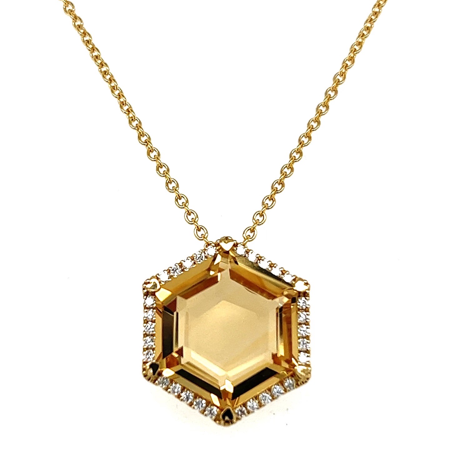 Gold Hexagonal Pendant