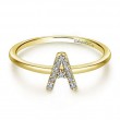 Gabriel 14K Yellow Gold Pav Diamond Uppercase A Initial Ring LR51164A Y45JJ 1 Gabriel 14K Yellow Gold Pav Diamond Uppercase A Initial Ring LR51164A Y45JJ 1