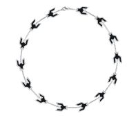 xavier xj2   black houndstooth necklace