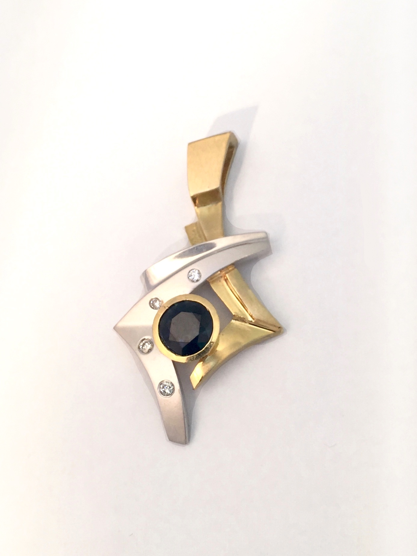 Sapphire Two-Toned Pendant