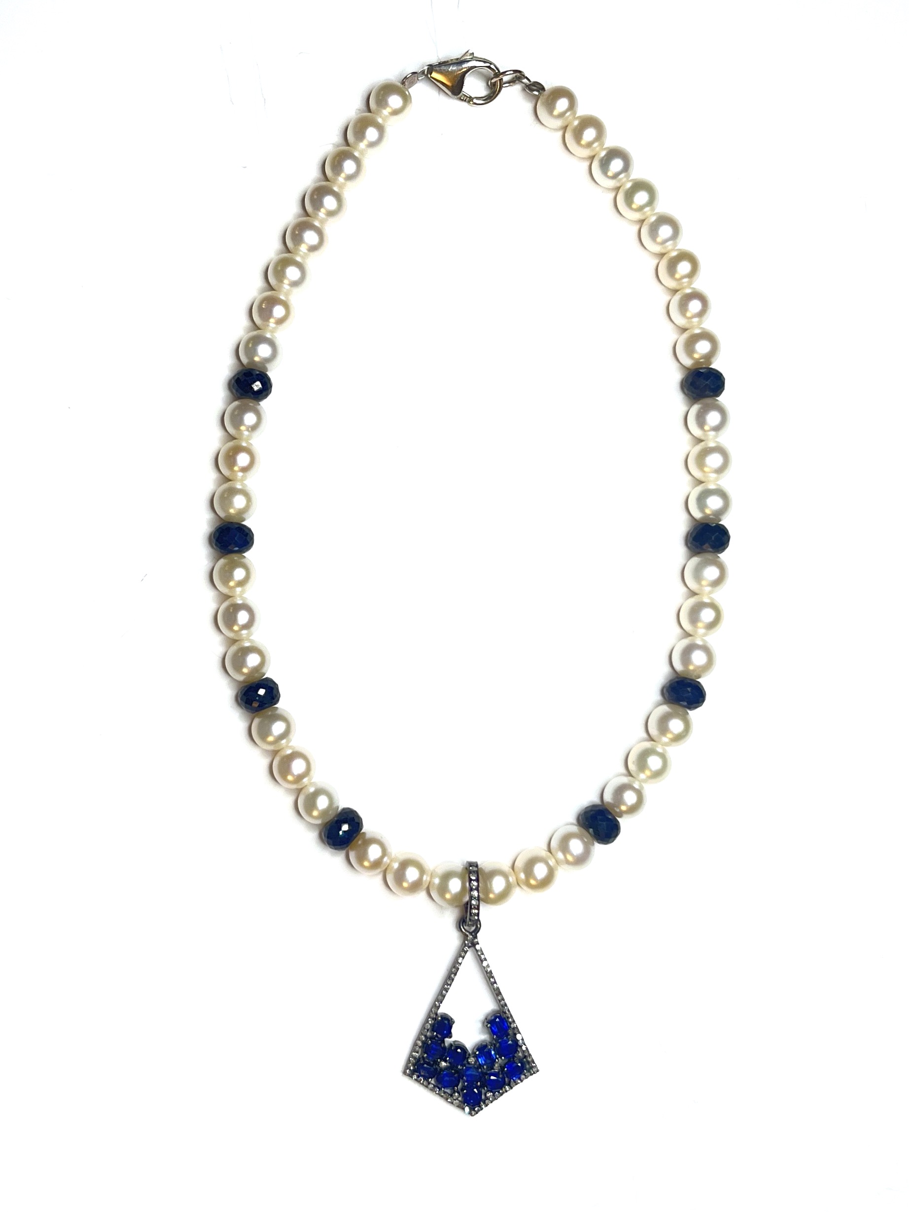 Sapphire and Pearl Necklace