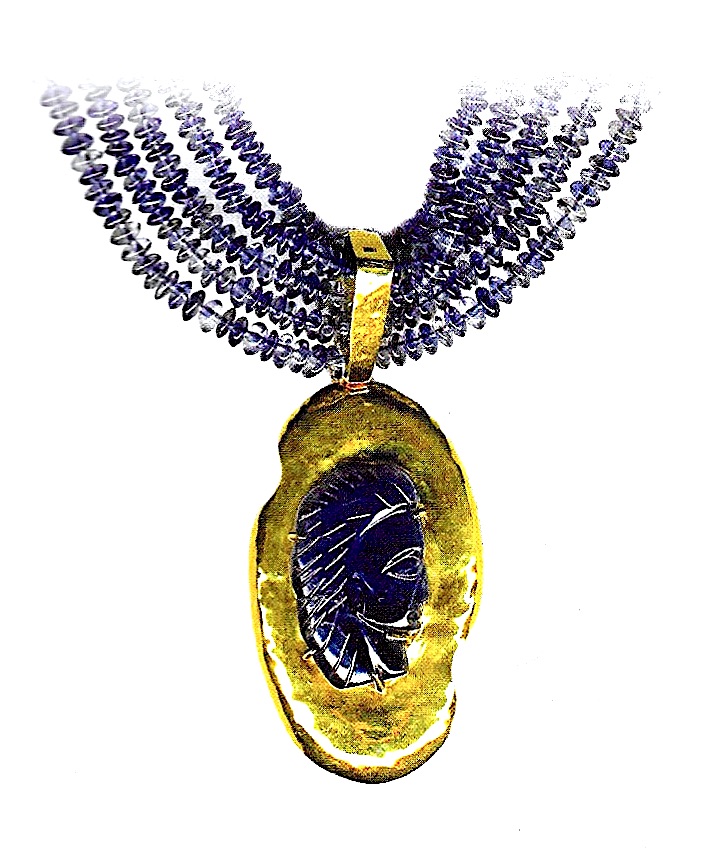 Iolite Face Necklace