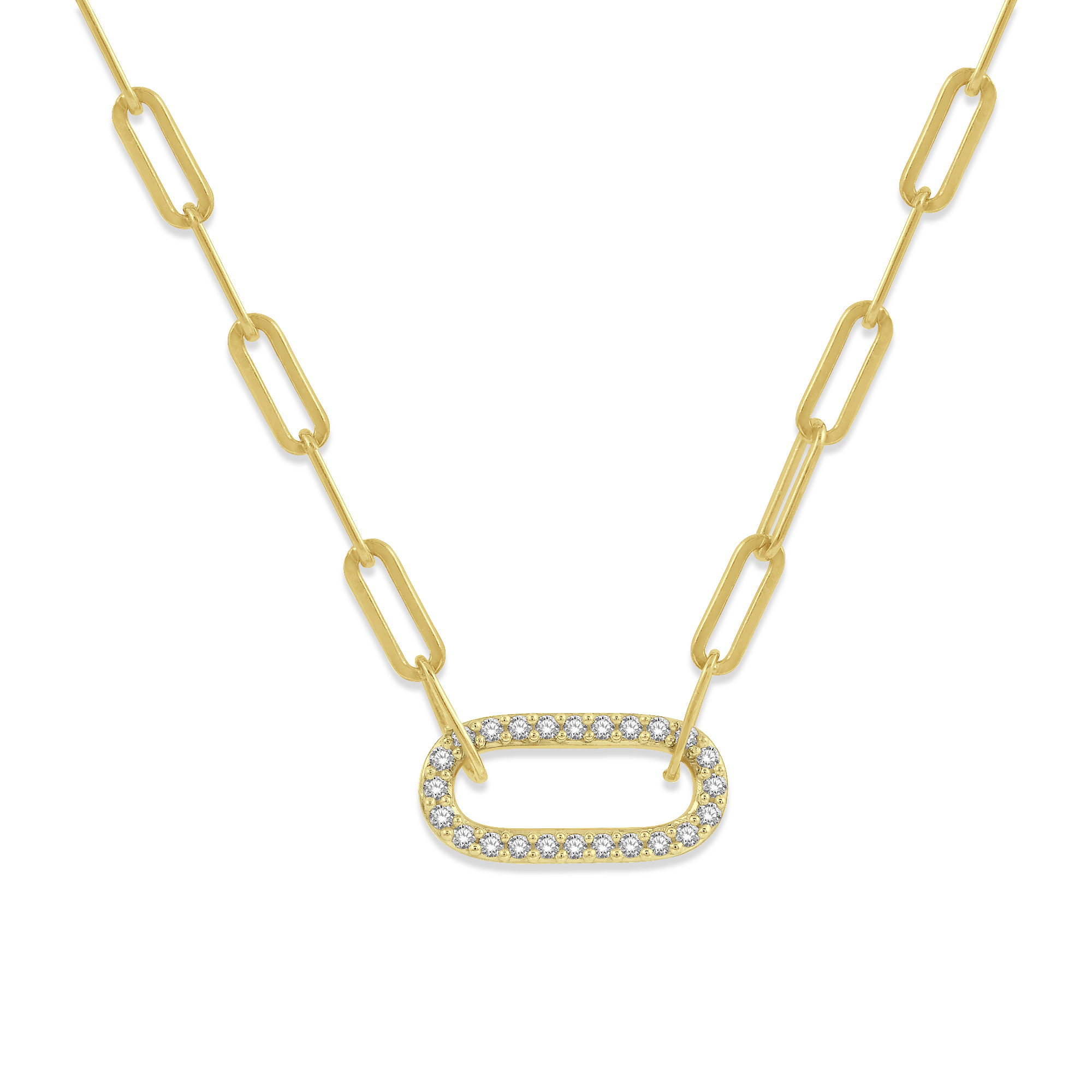 Diamond Paper Clip Necklace