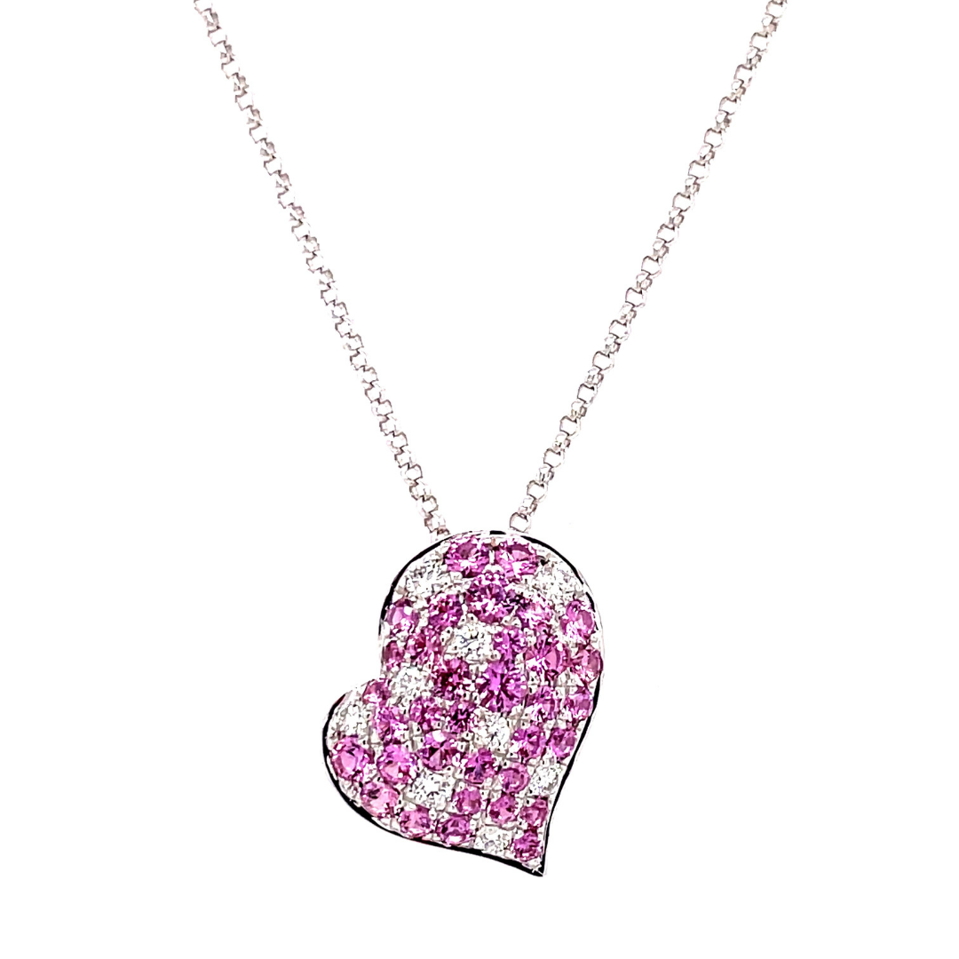 Pink Sapphire Heart Pendant