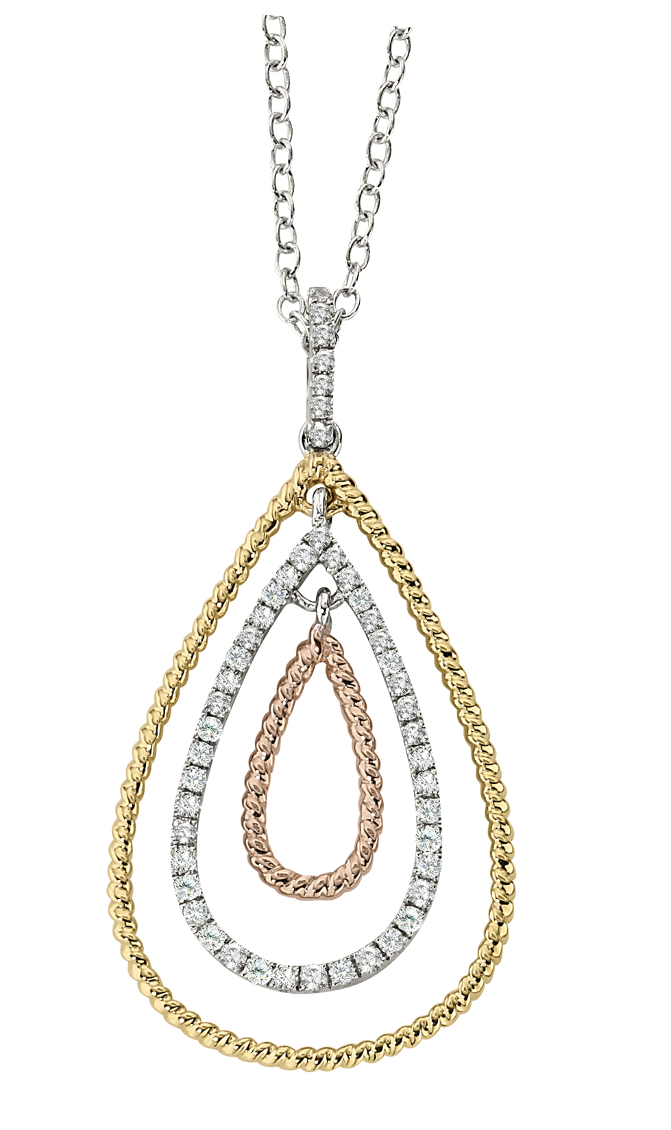 Mixed Metal Diamond Necklace