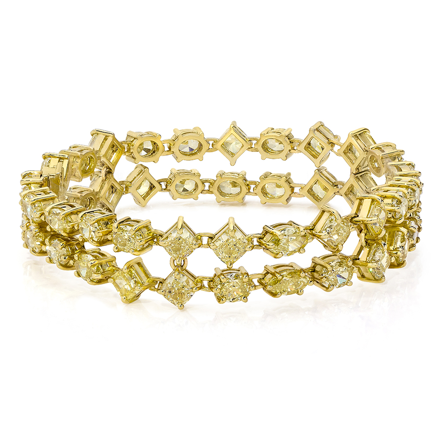 Double Row Diamond and Gold Bracelet