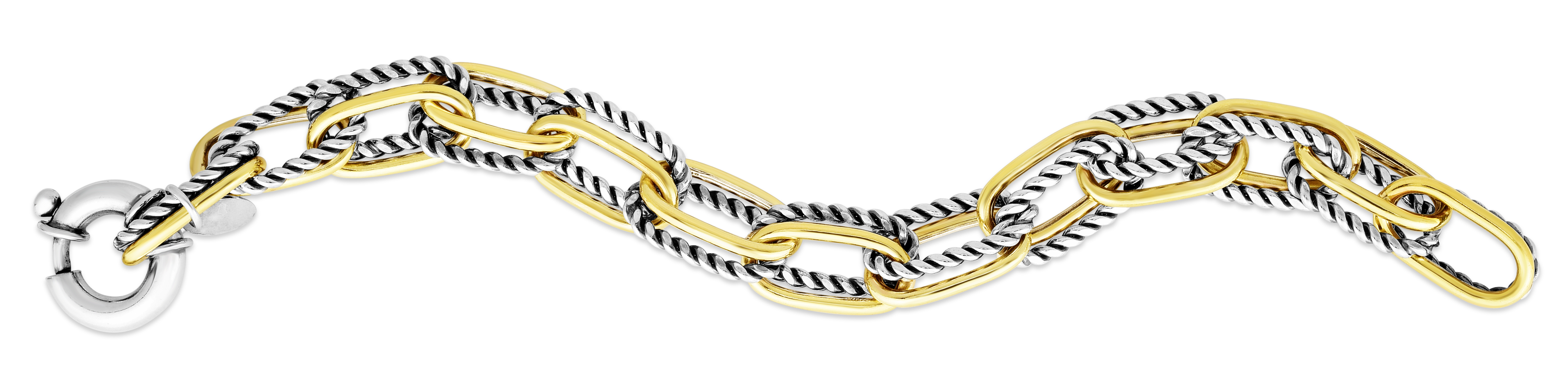 Two-Tone Chain Link Bracelet