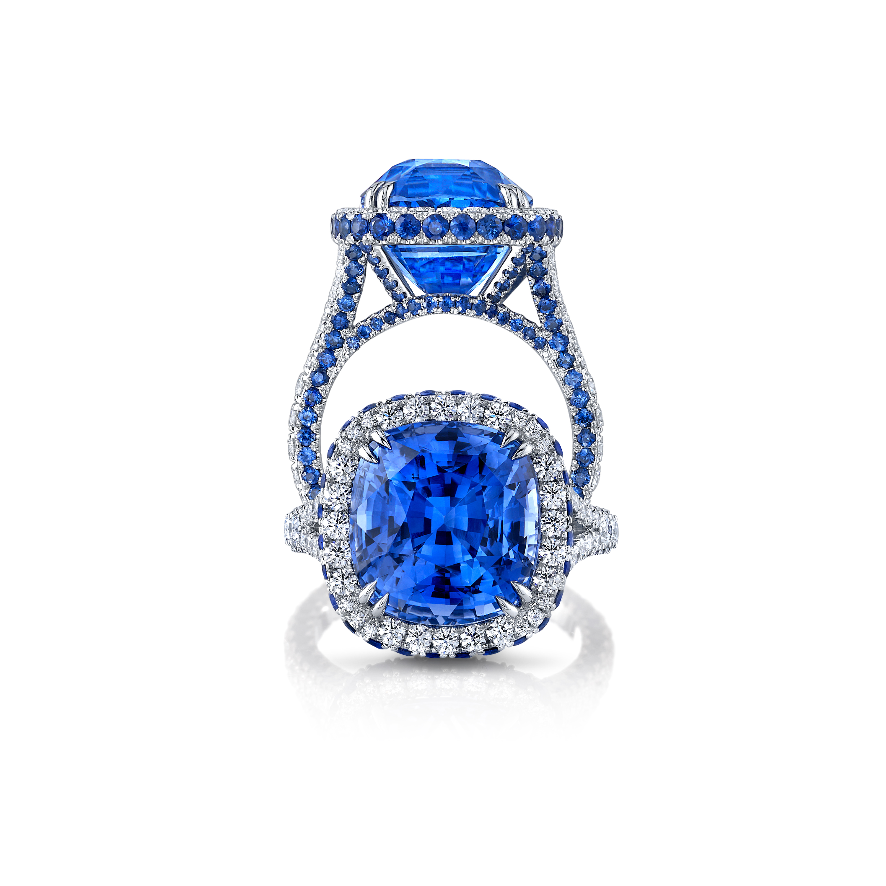 Cushion Sapphire Engagement Ring