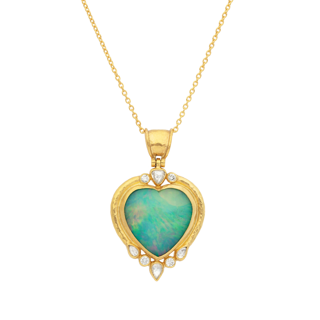 Opal Heart Pendant