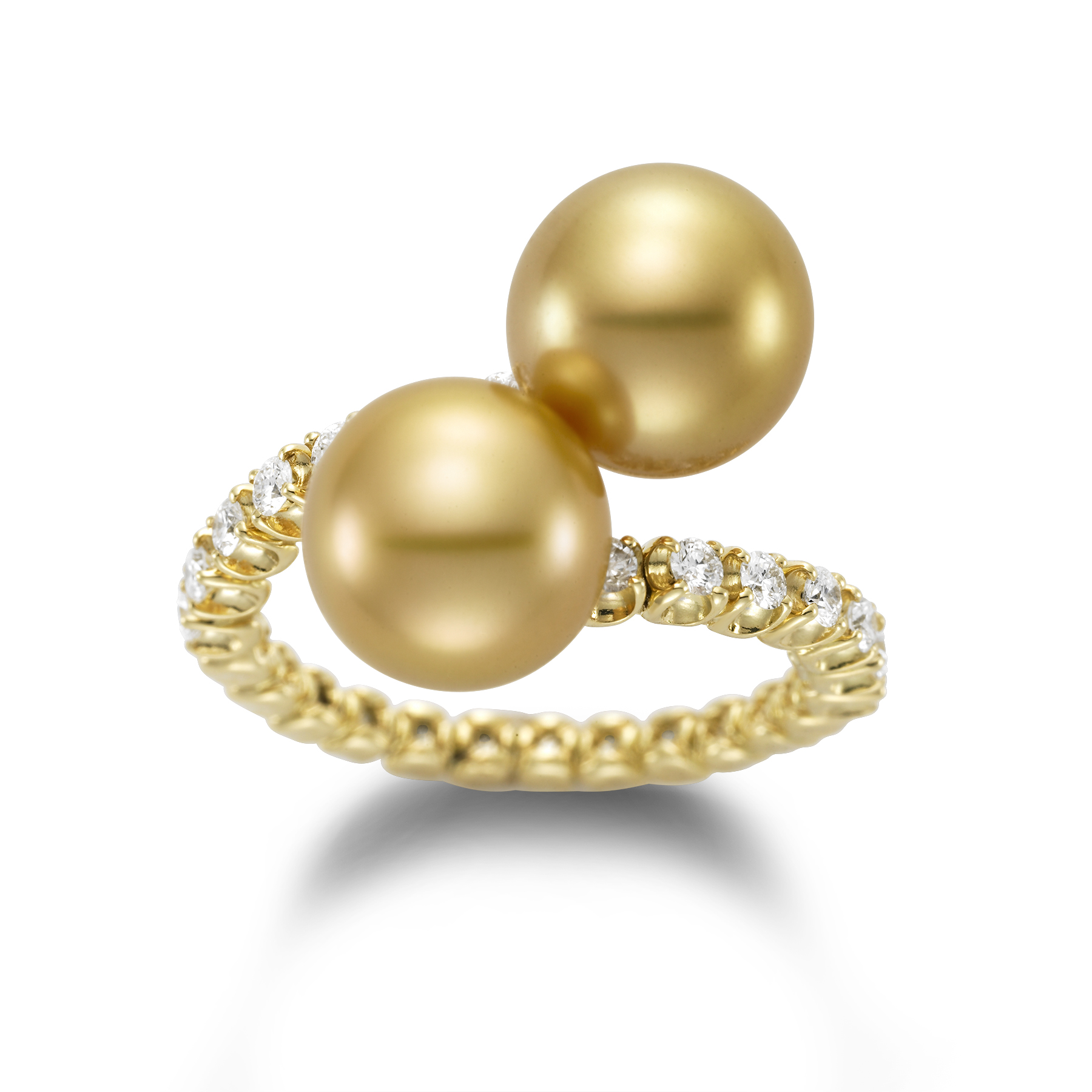 Double Gold Pearl Ring