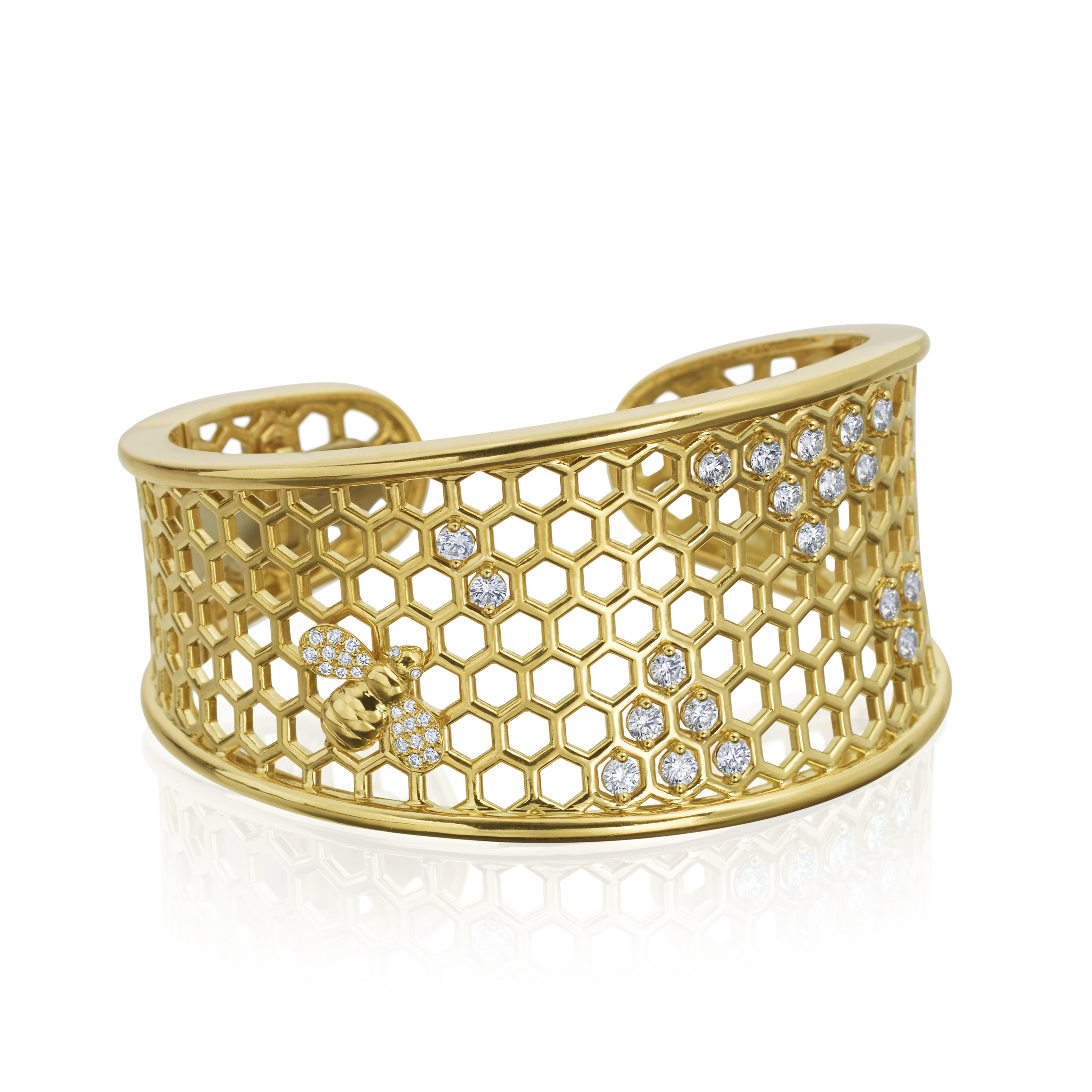 “B” Honeycomb Cuff Bracelet