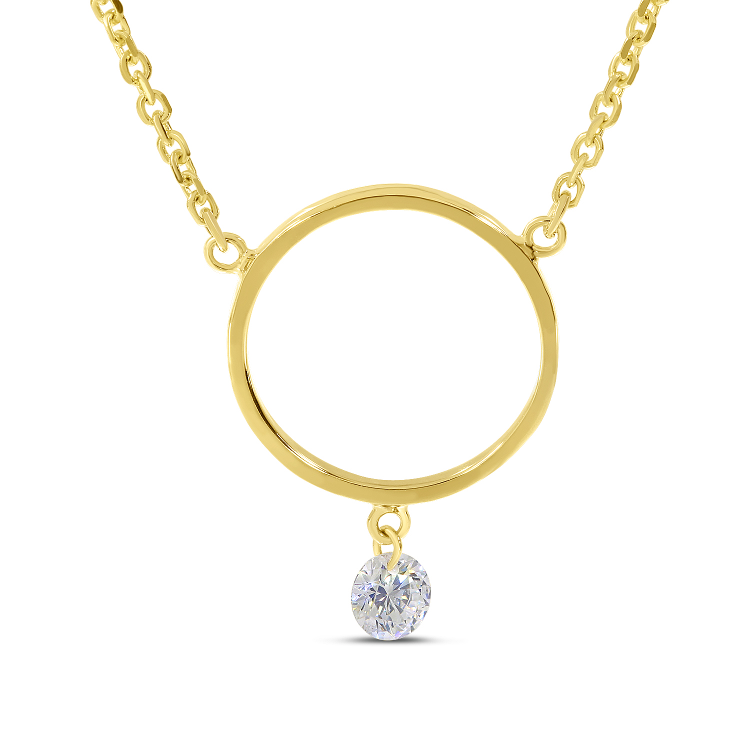 Dashing Diamonds Open Circle Necklace