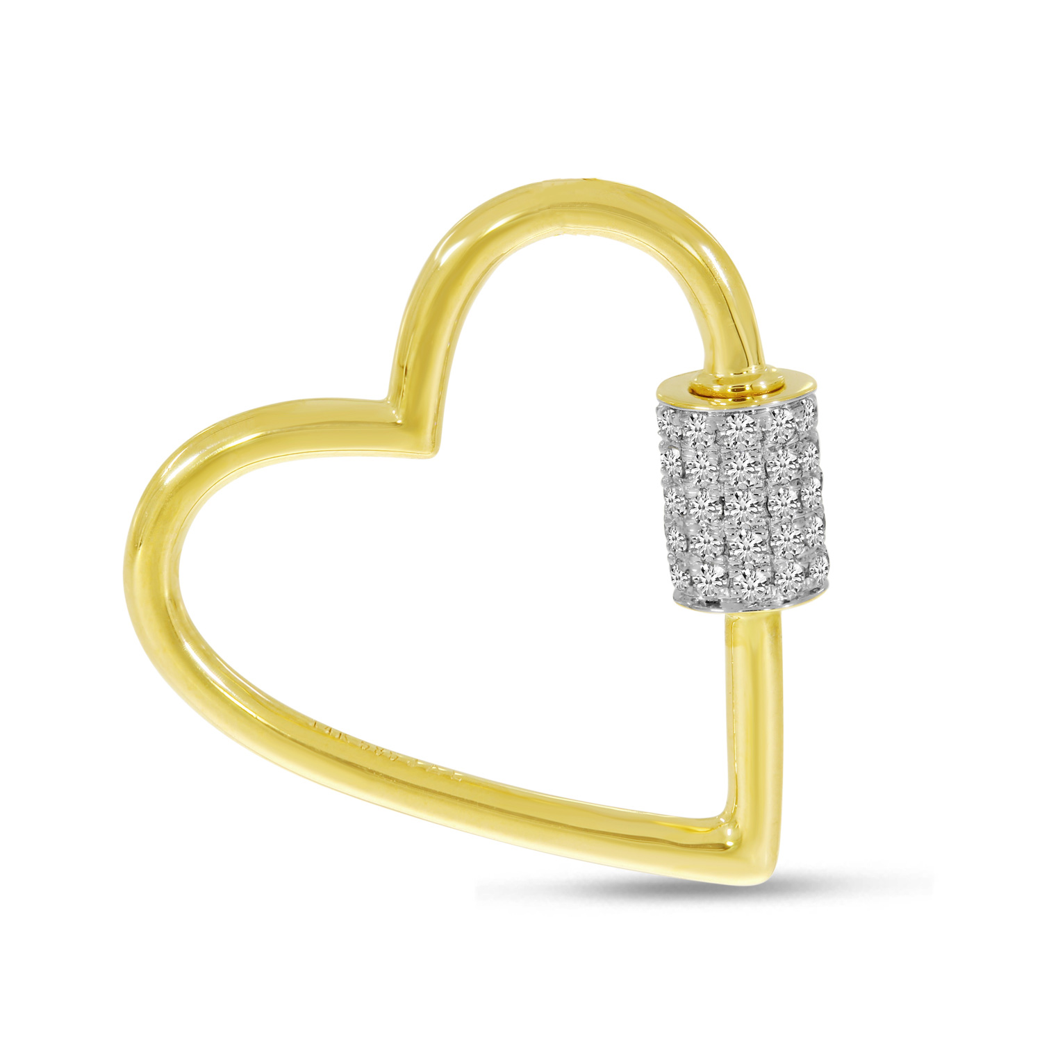 Diamond Heart Lock Pendant