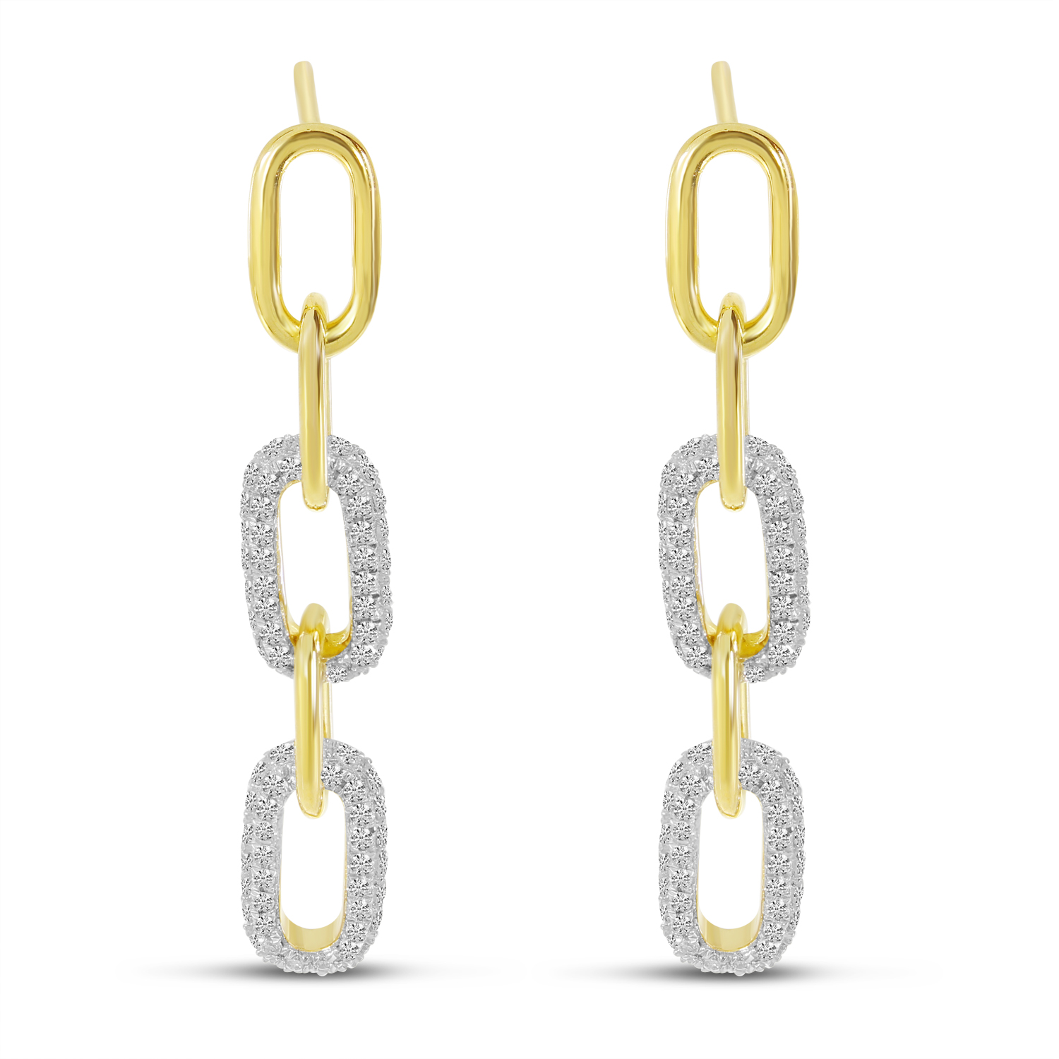 Diamond Paper Clip Earrings