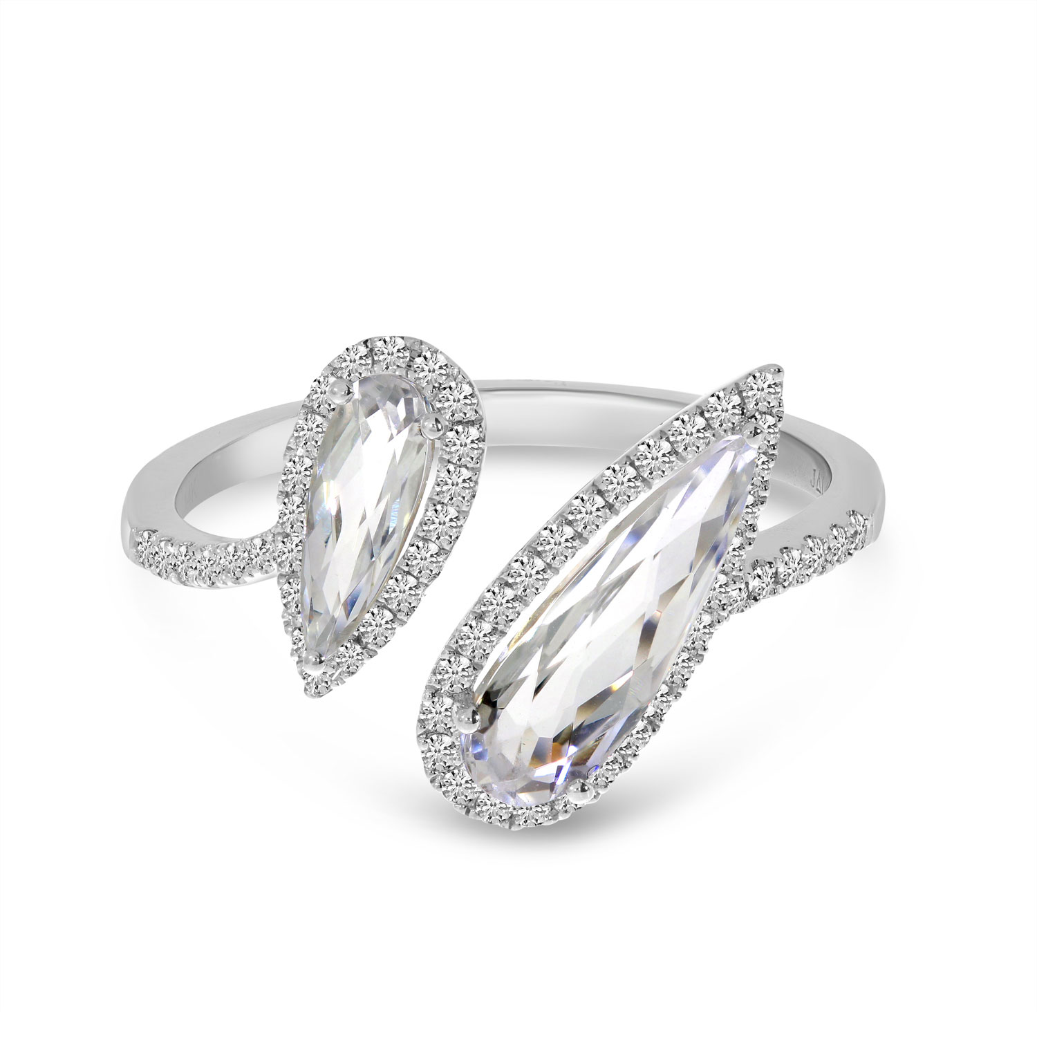 Offset Diamond Duo Pear Ring