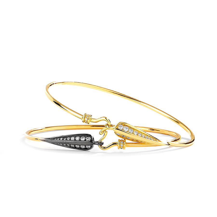 Black and Gold Stackable Bangles