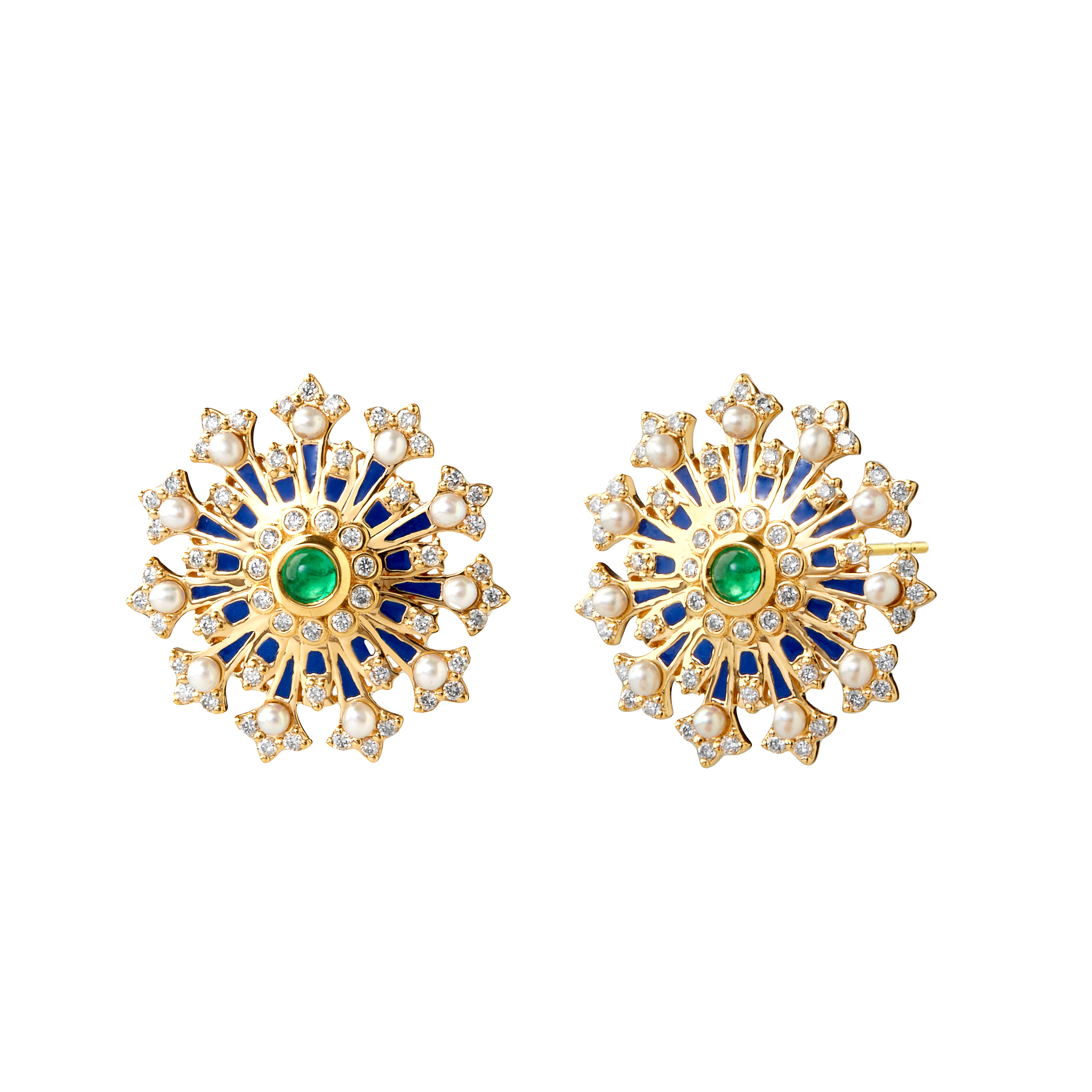 Multi Gem Enamel Earrings