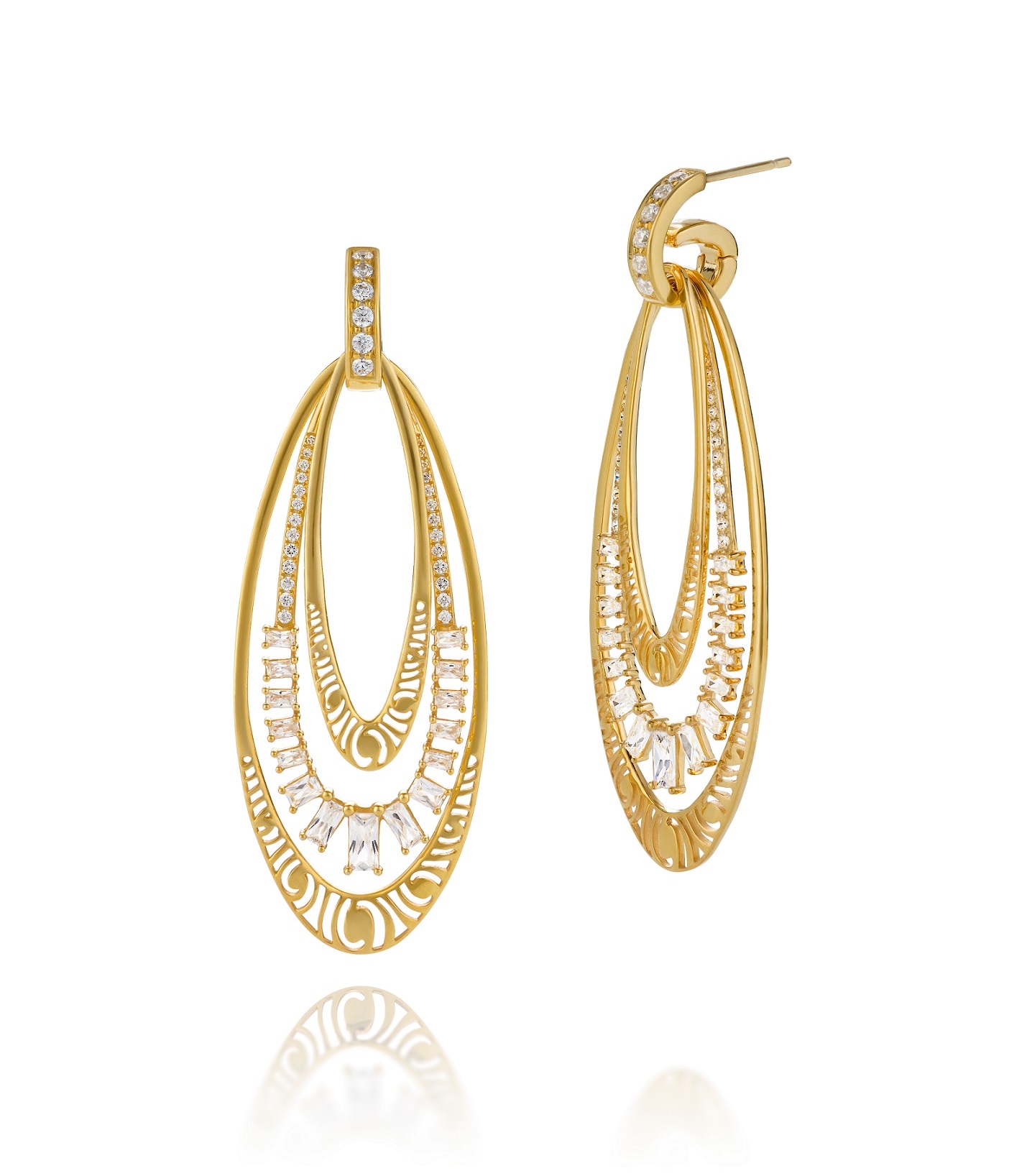 Gold and Dangle Interchangeable Hoops