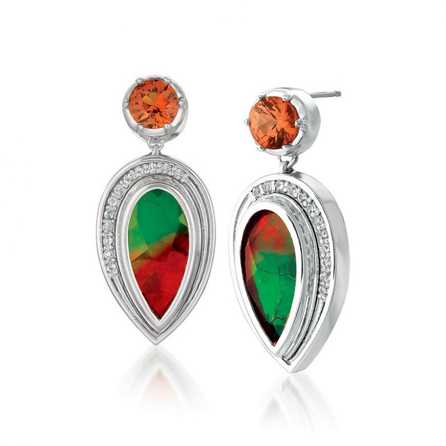 Ammolite Teardrop Earrings