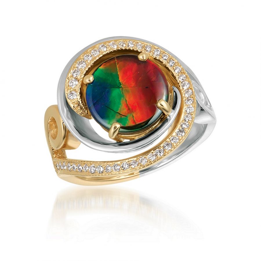 2-Tone Ammolite Ring