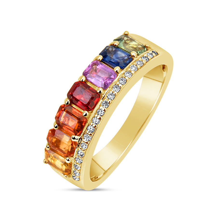 Rainbow Sapphire Band