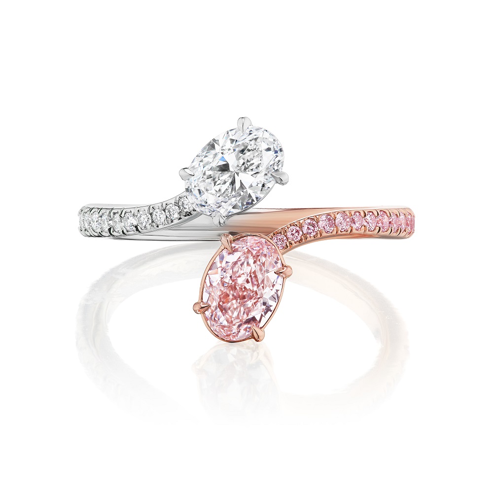 Platinum and Gold Bypass Ring