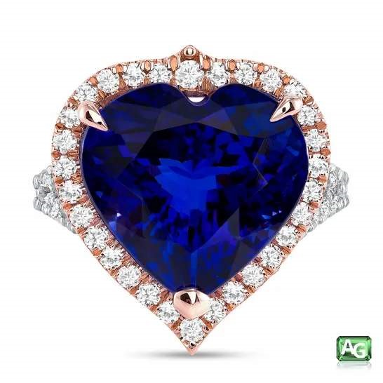 Blue Tanzanite Heart Ring