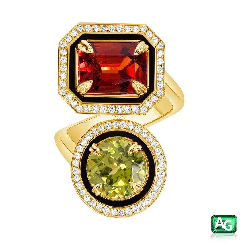 Garnet and Sphene Ring