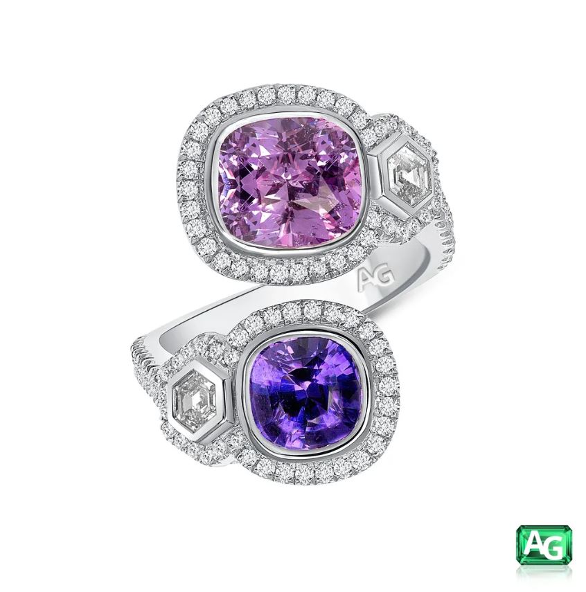 Pink and Purple Sapphire Ring