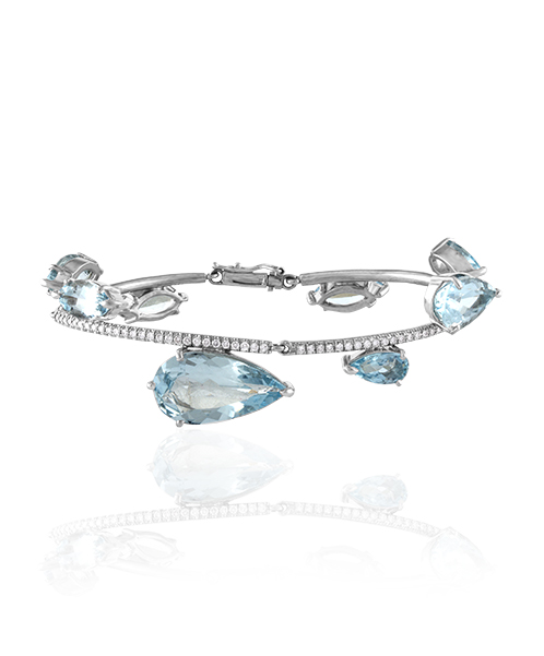 Aquamarine and Diamond Bracelet