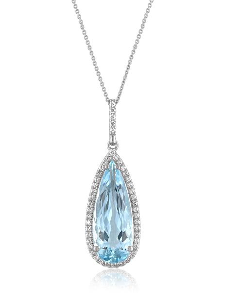 Aquamarine and Diamond Pendant