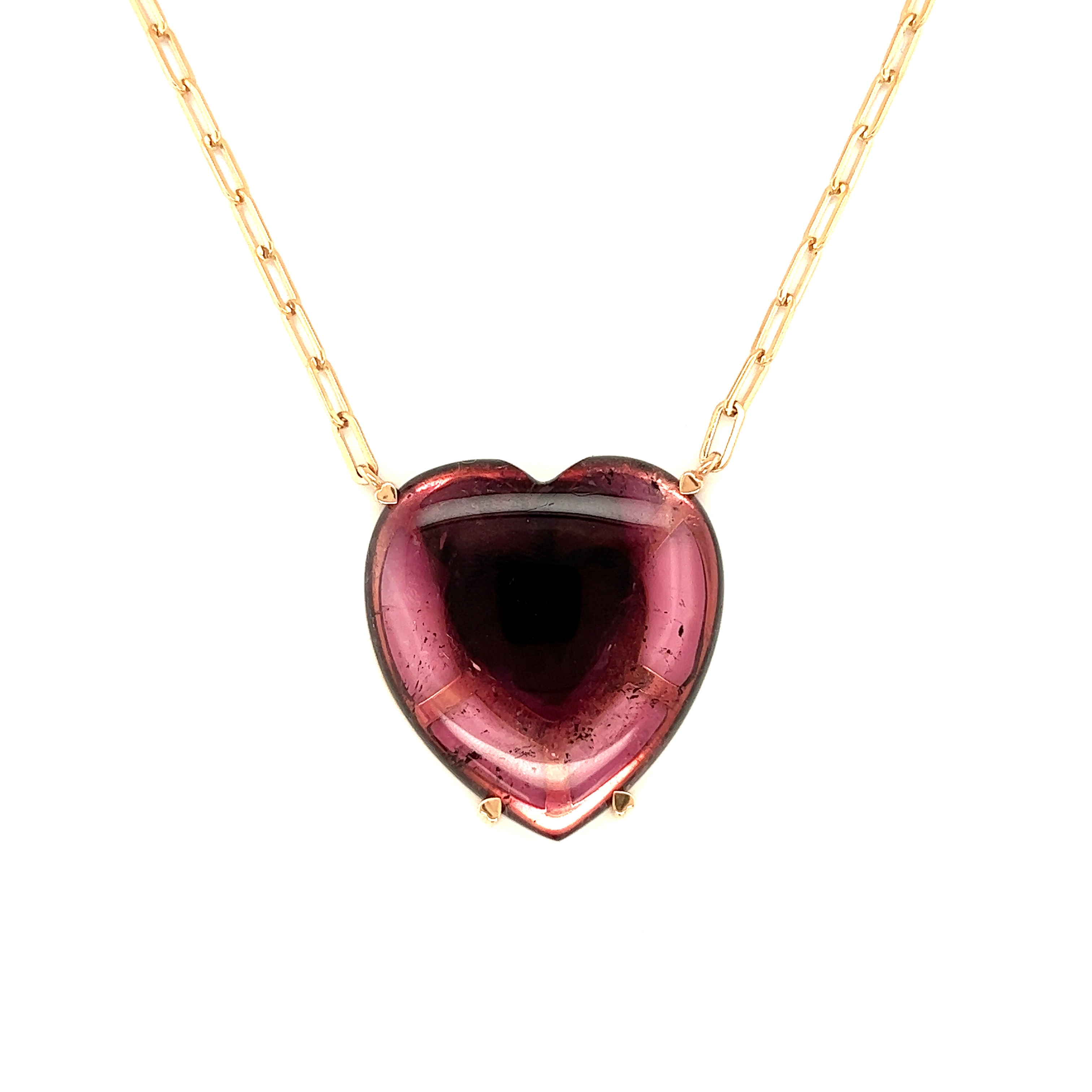 Cabochan Tourmaline Heart Pendant