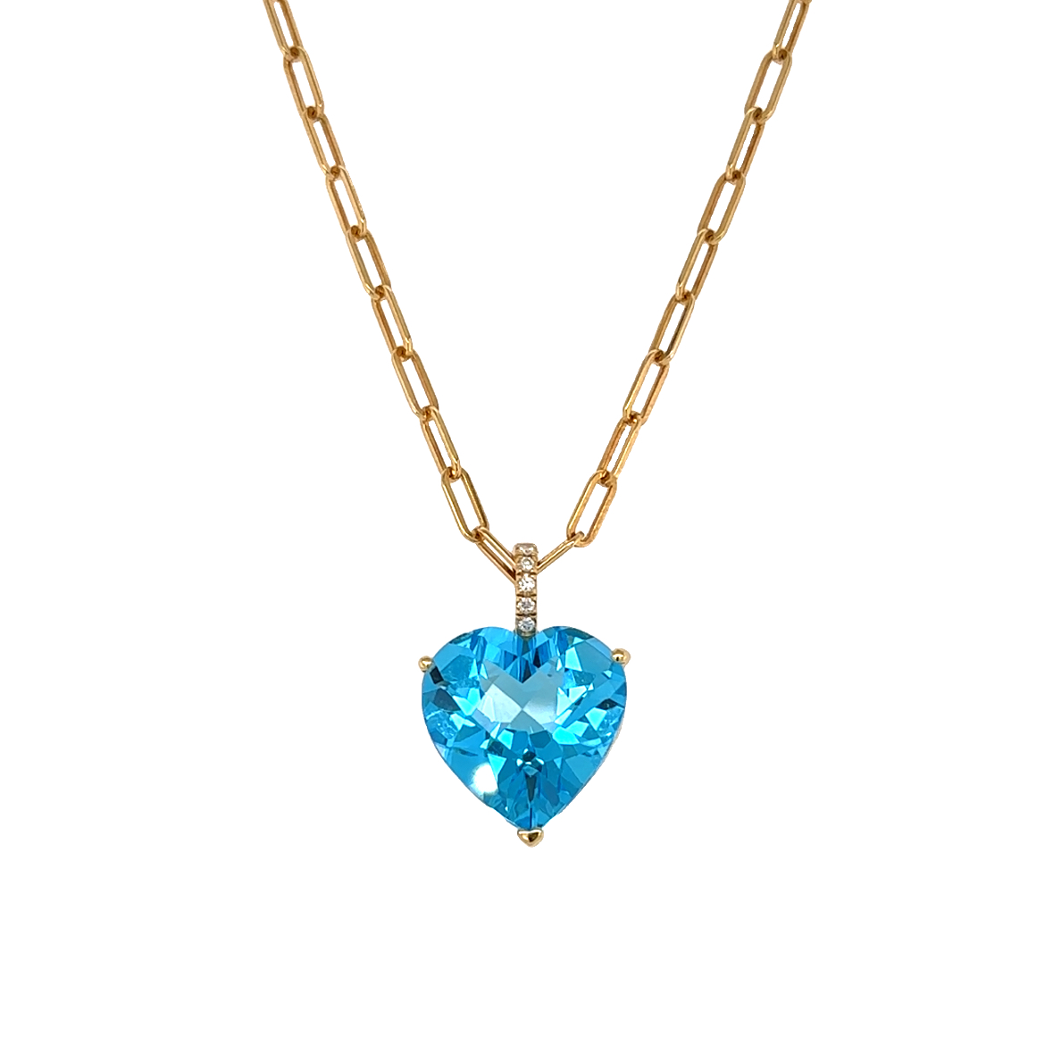 Blue Topaz Heart Pendant