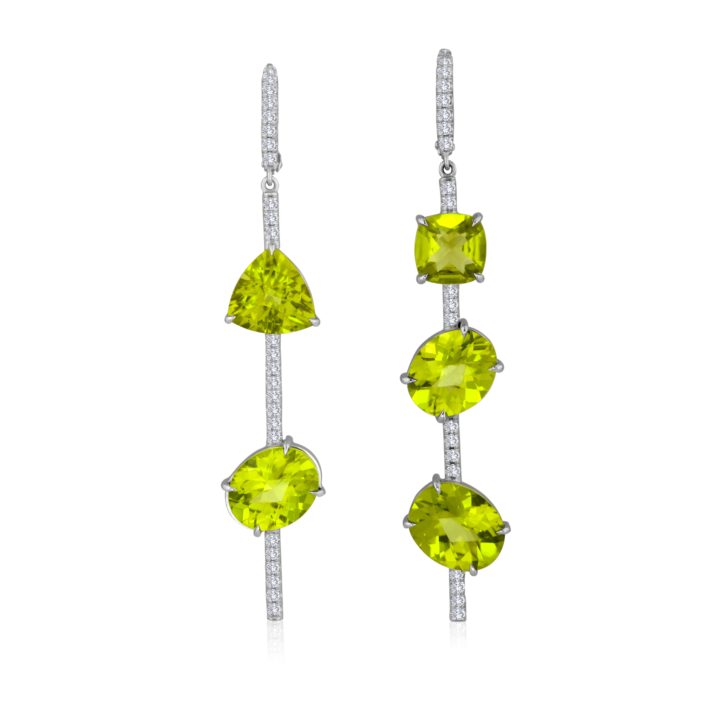 Asymmetrical Peridot Earrings