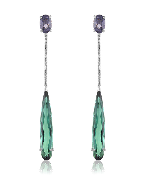 Spinel and Green Tourmaline Earrings