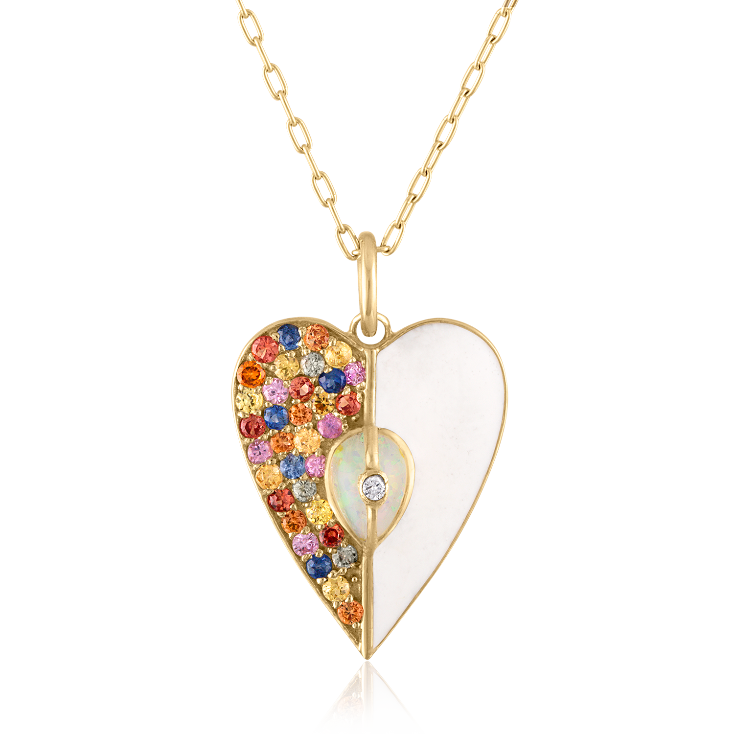 Multi-Colored Heart Pendant