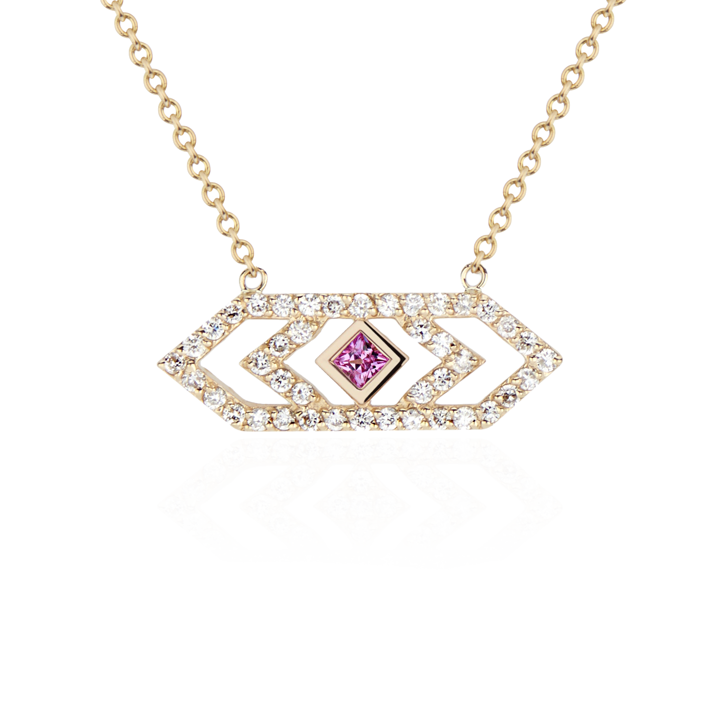 Gianna Chevron Pink Sapphire Pendant