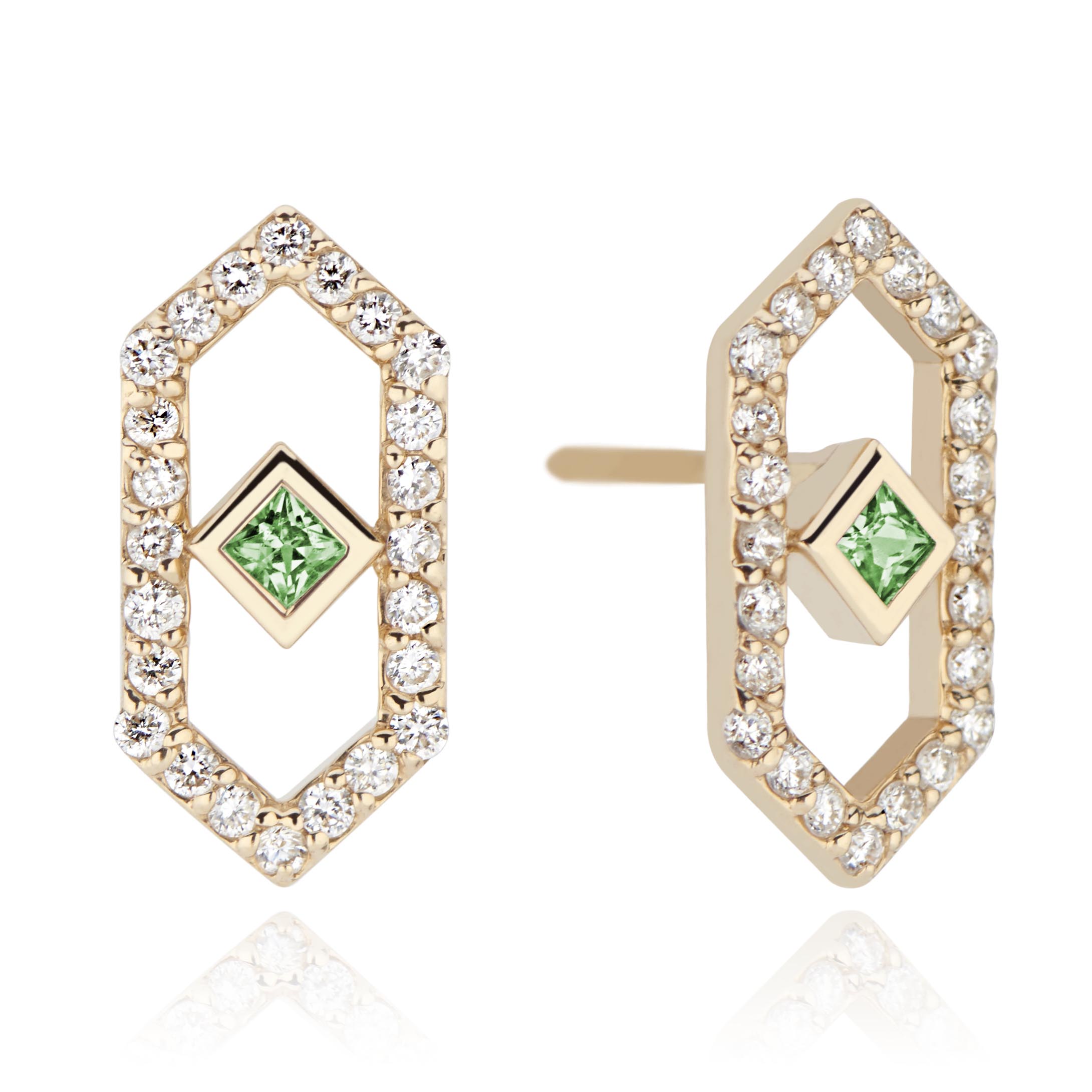 Green Sapphire Gianna Studs