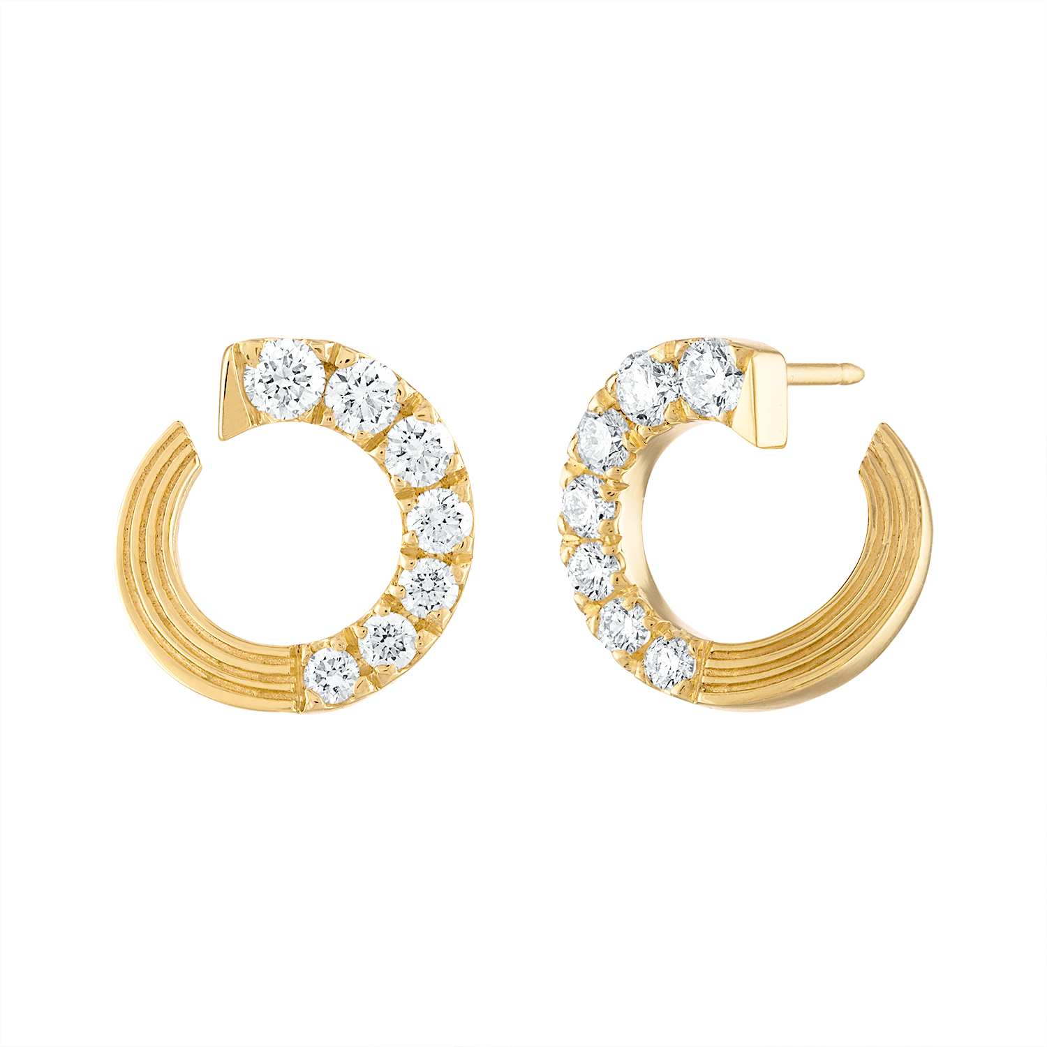Portofino Gold and Diamond Hoops