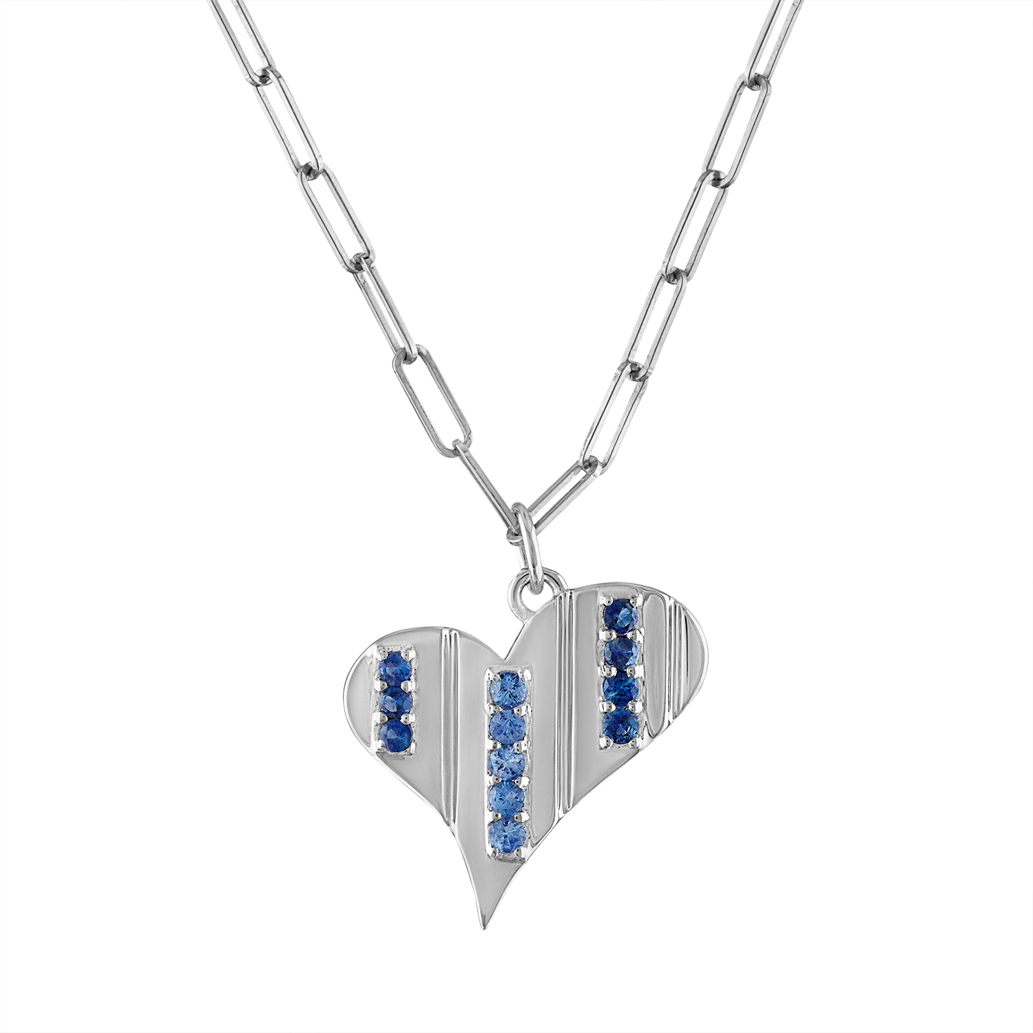 Portofino Five Line Heart Necklace