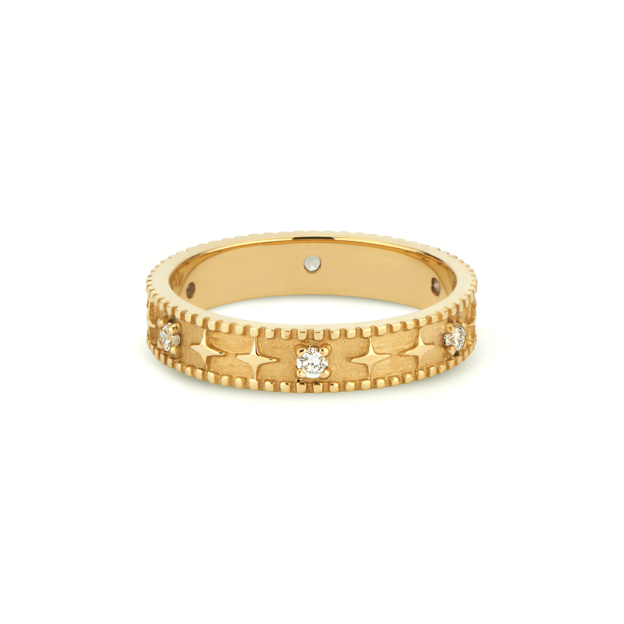 Double Star Band with Diamonds