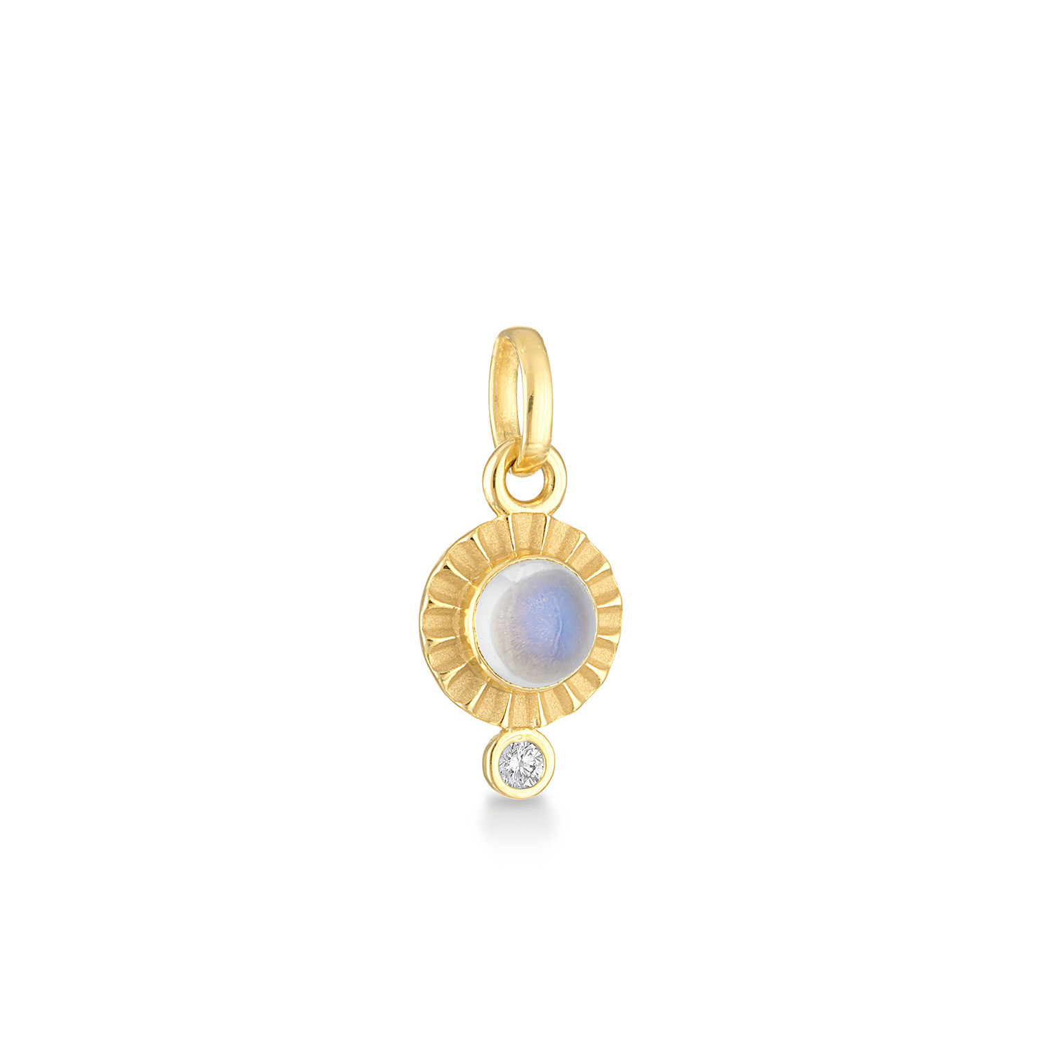 Moonstone and Diamond Charm