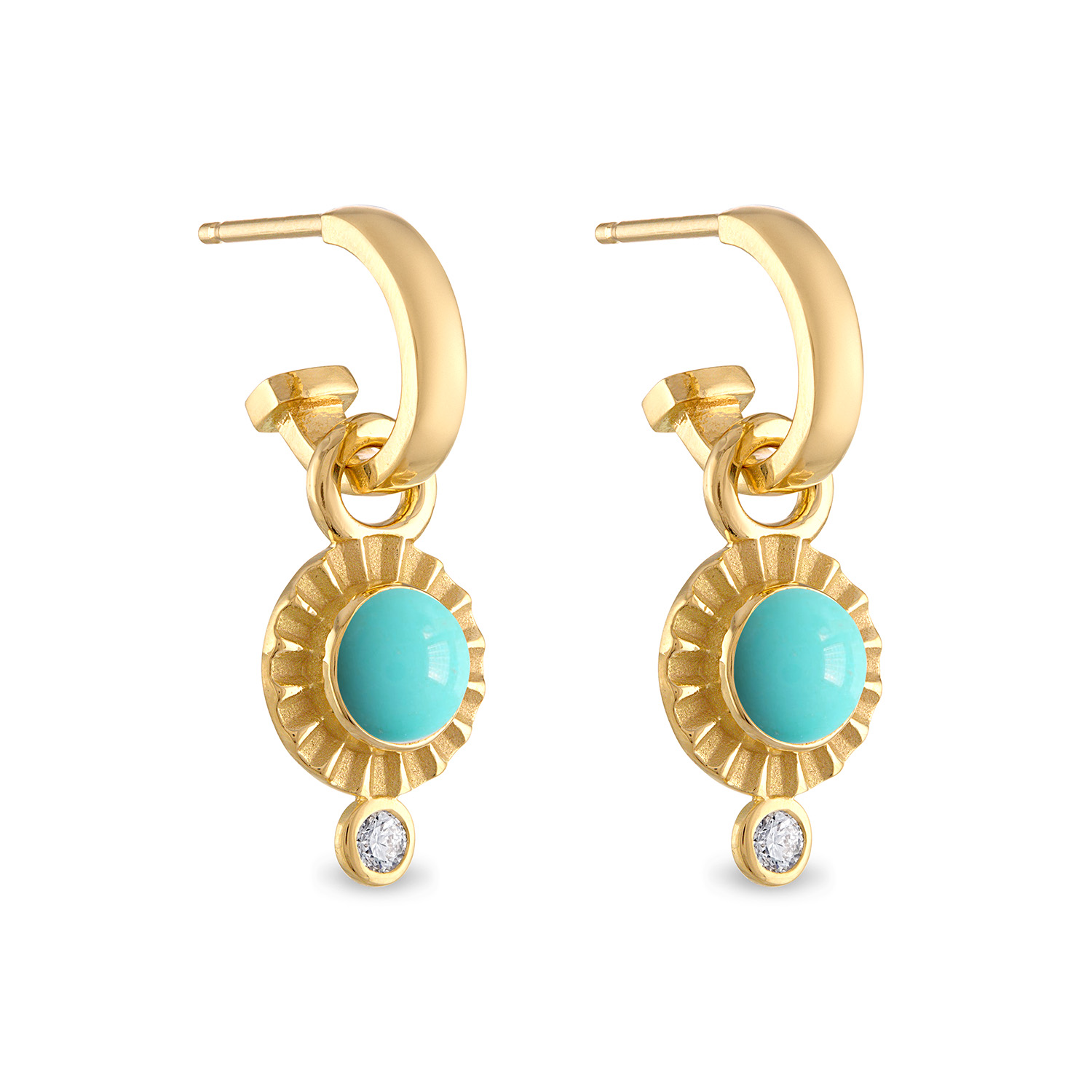 Turquoise and Diamond Earring Charms