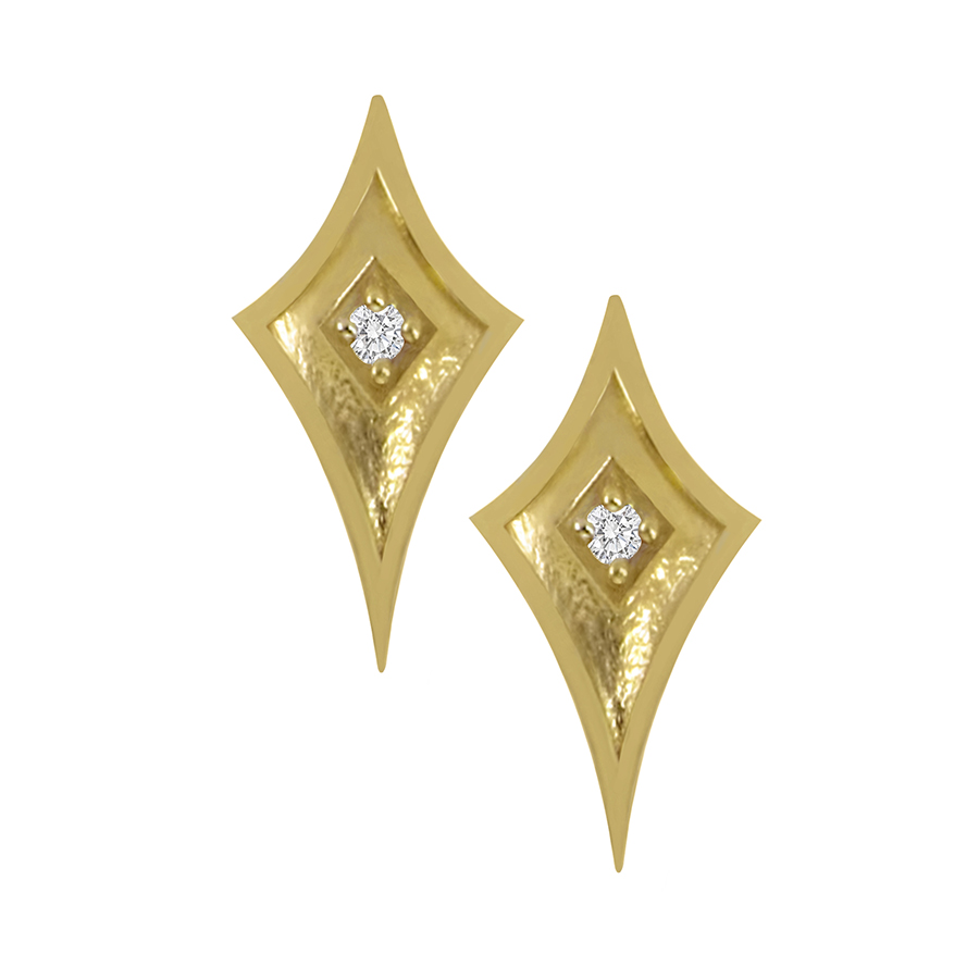 Gold Studs with Diamonds