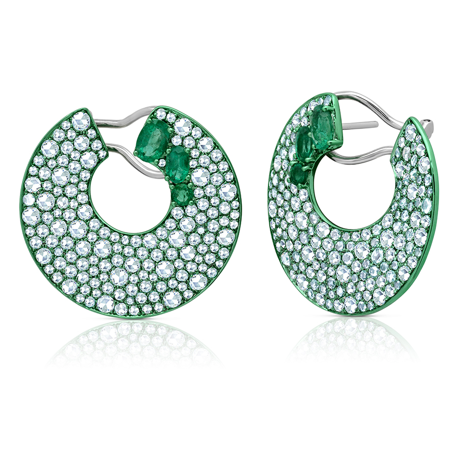 Emerald and Diamond Earrings