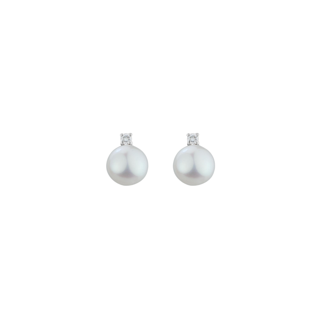 Diamond and Pearl Earrings