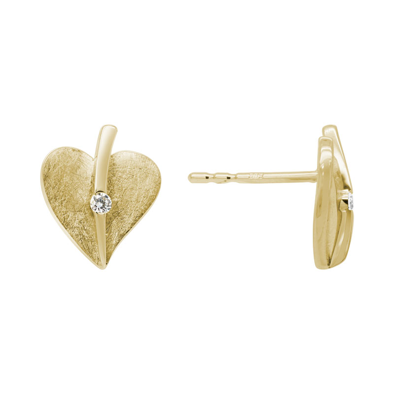 Diamond Heart Studs