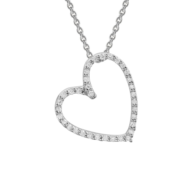 Open Heart Diamond Pendant 