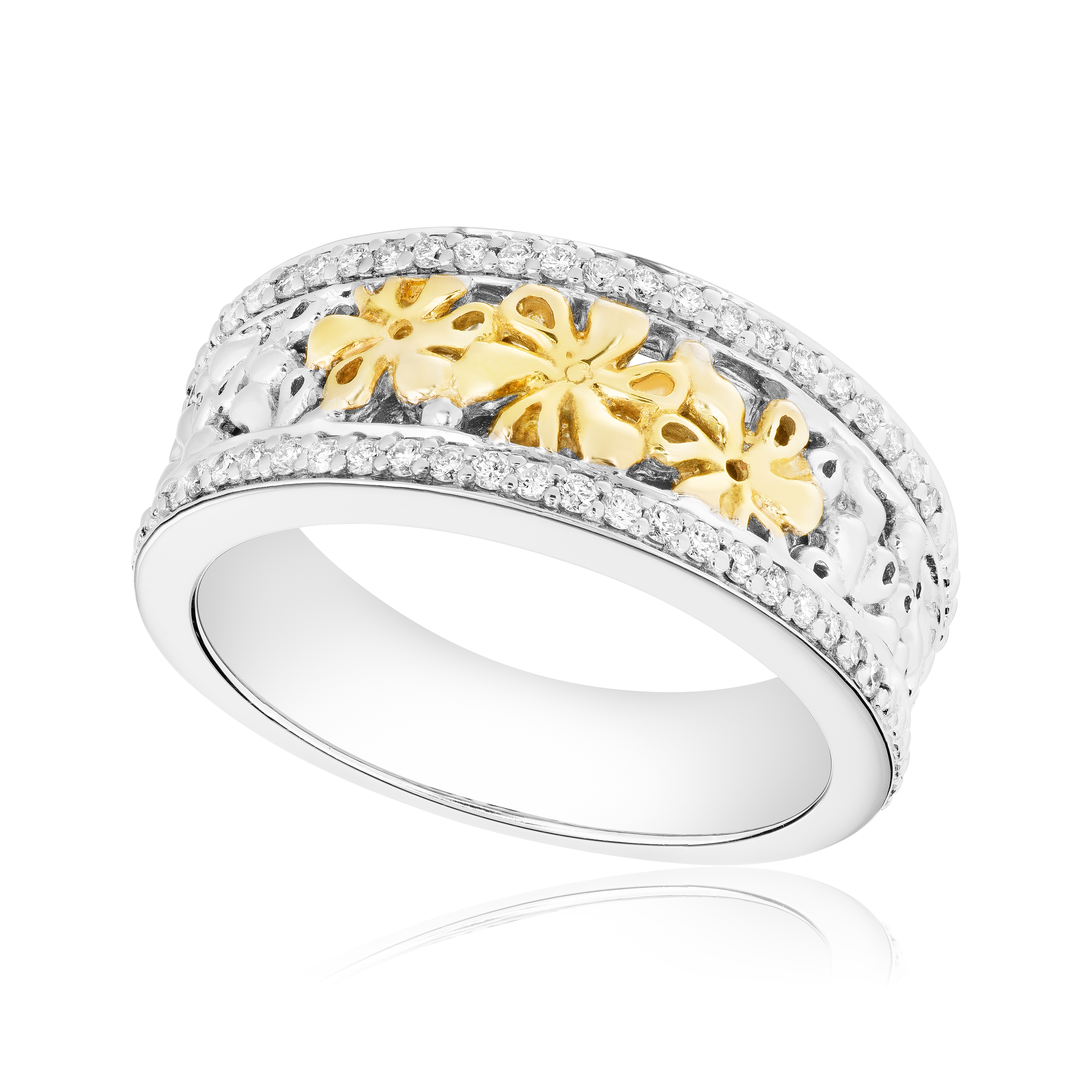 Gold and Silver Floral Ring