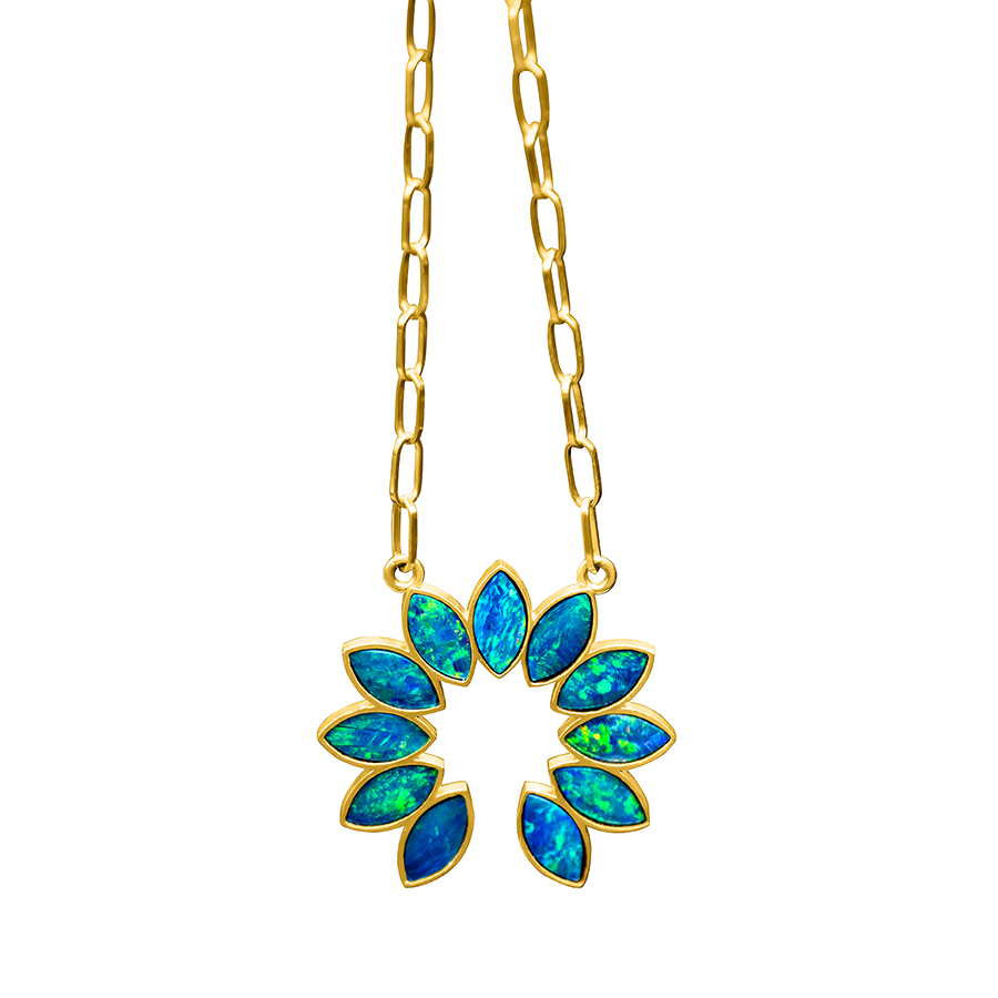 Opal Squash Blossom Necklace